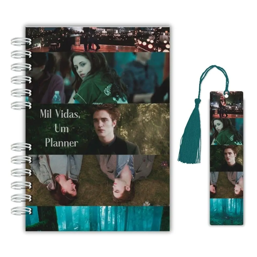 Planner Diário de Leitura – Edição Crepúsculo Bella Swan e Edward Cullen| Coleção Mil Vidas, Um Planner | Capa Dura + Marcador com Tassel + Marcador Magnético - 1
