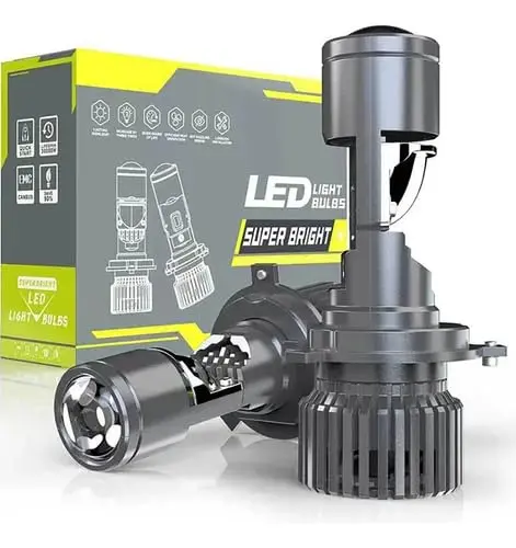 Par Lâmpada H4 LED Projetor 130W 15000LM 6000K 12V - Iluminação de Alta Performance, Farol com Dissipador de Calor, IP67, Alta Eficiência para Carros e Caminhonetes