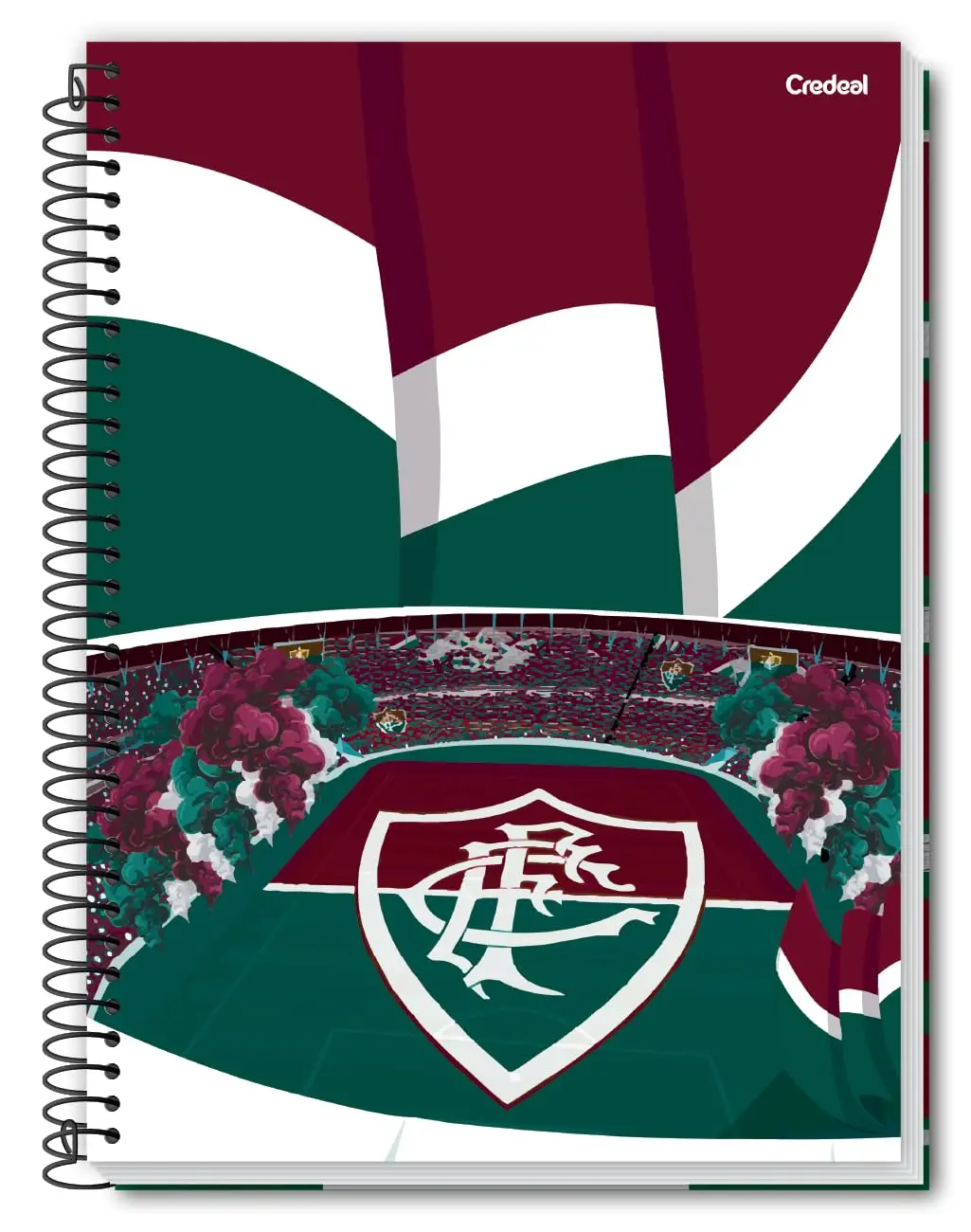 Credeal - Caderno Espiral Capa Dura Universitário 1 Matéria 80 folhas Fluminense Capa 1