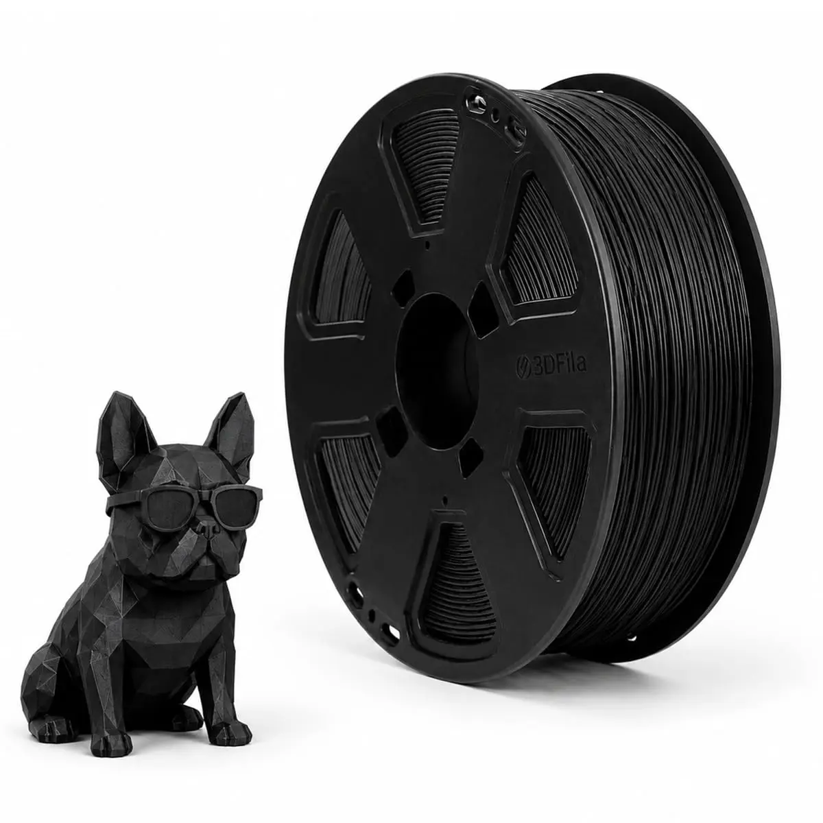 Filamento PLA 1kg, 1,75mm, para impressora 3D (Preto)