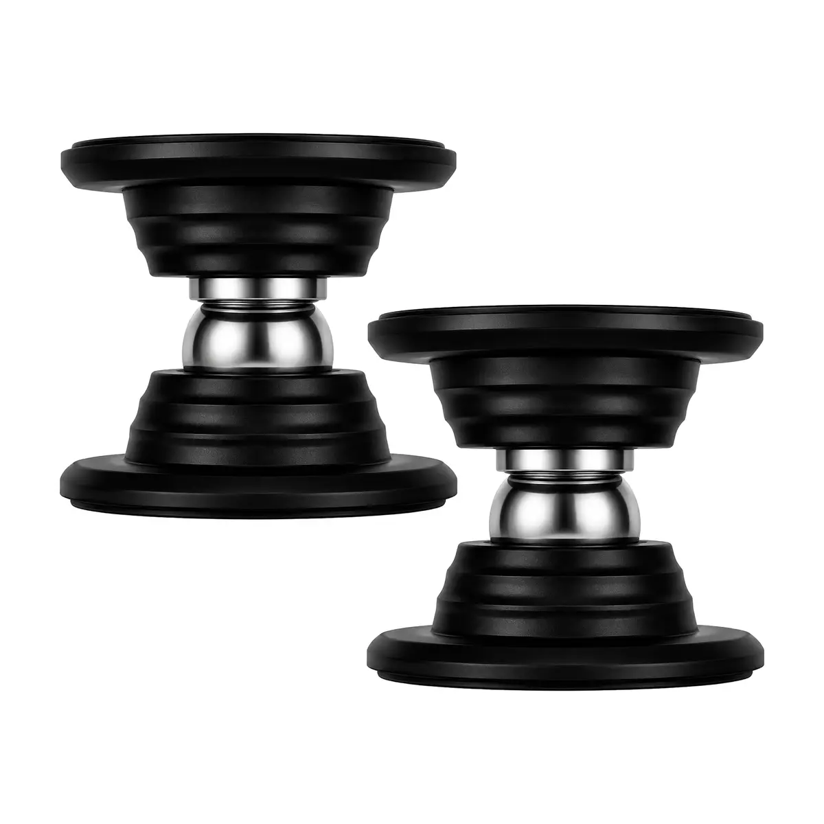 Trava Porta Magnético Preto, Batente de Piso, Prendedor Kit 2