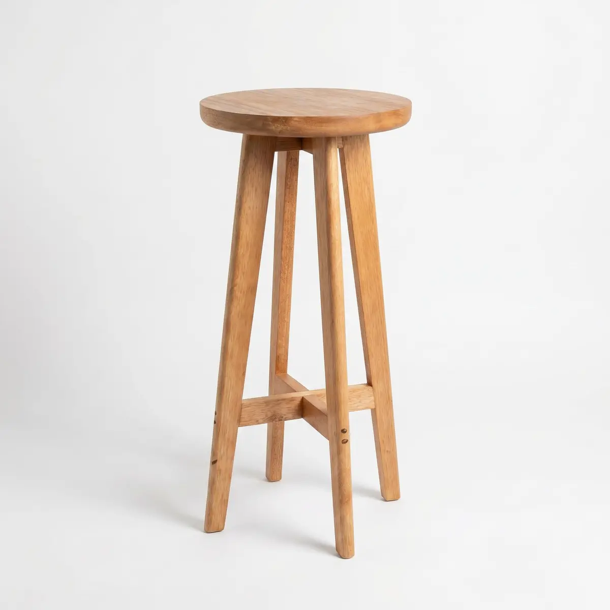 Banqueta Alta 70 cm de Madeira Maciça para Balcão e Cozinha - Arveni | Madeira Maciça, Acabamento em Stain, Suporta 120 kg, Assento de 27 cm, Envio Desmontado, Para Área Gourmet e Varanda
