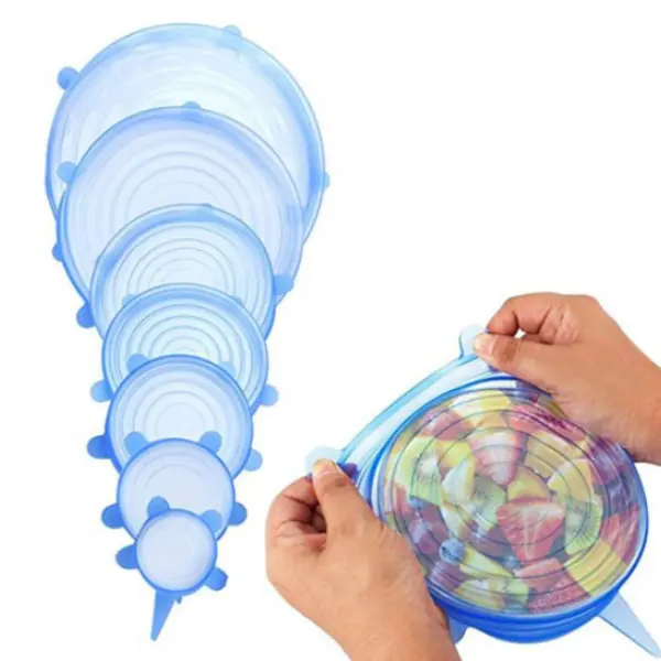 Kit 6 Tampas Silicone Reutilizável Elástica Tapoer Panela - Envio Imediato - 1