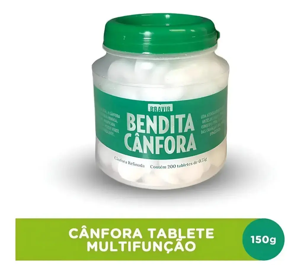 Pastilhas Bendita Cânfora Bravir 200 Tabletes de 0,75g