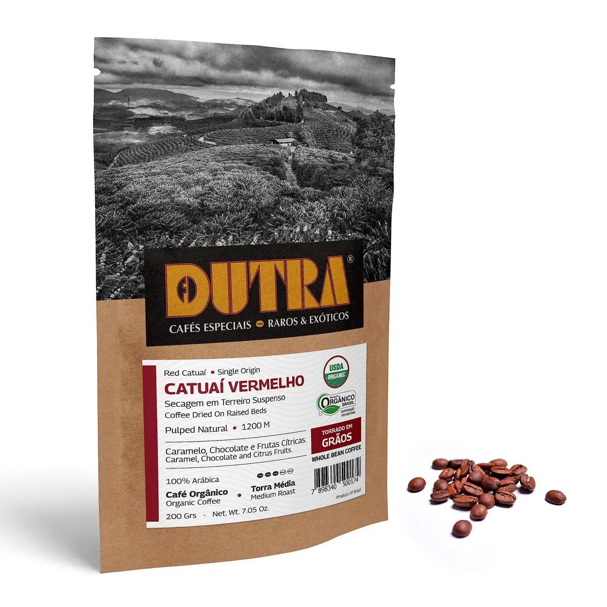 Café Dutra Catuaí Vermelho – Orgânico Microlote – Torrado Em Grãos 200G - 1