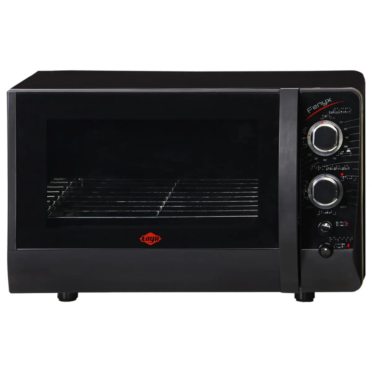 Forno Elétrico Fenyx Black 1750W 220V - LAYR | Gabinete interno com revestimento easy - clean, Visor iluminado , 46 Litros com Timer