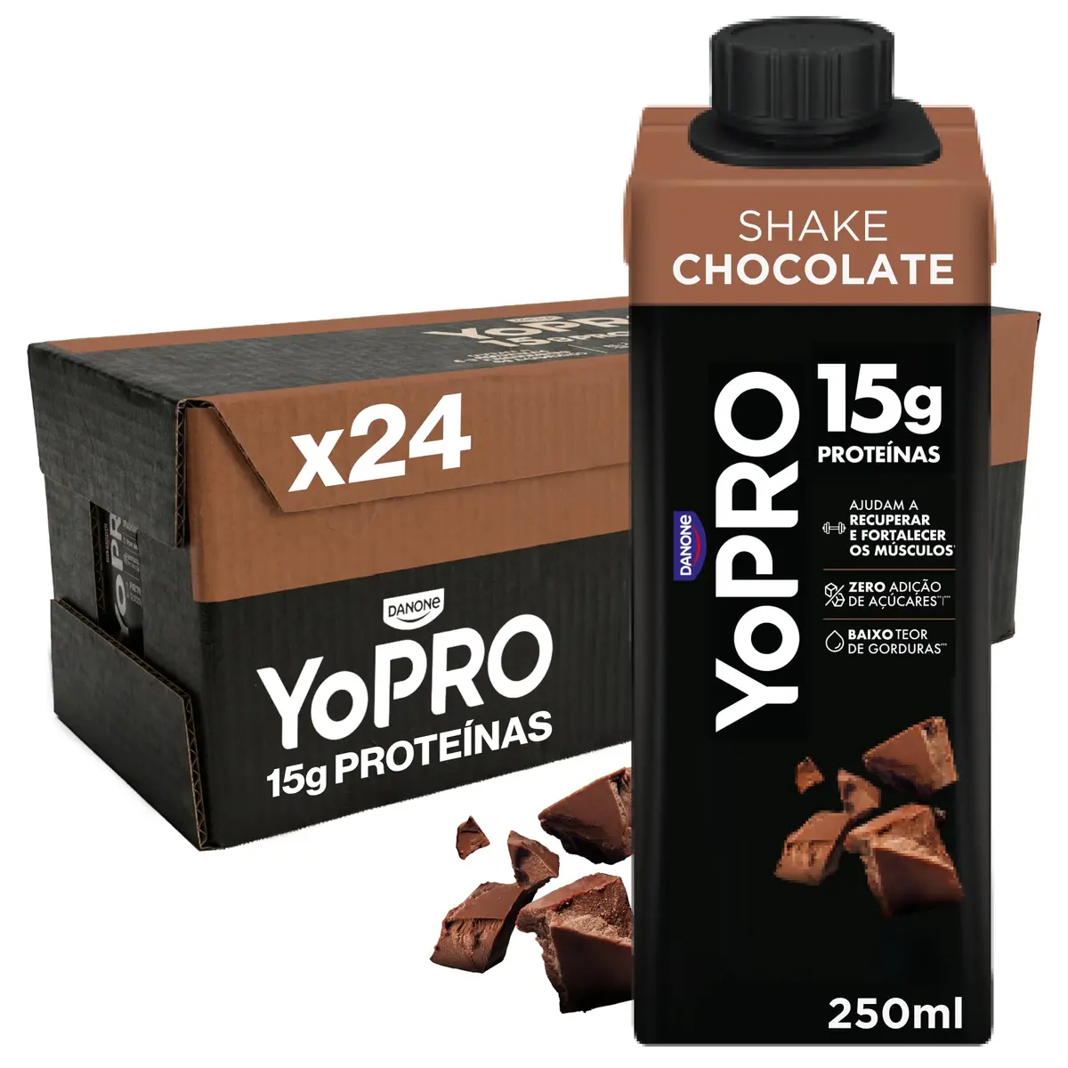 Pack YoPRO Bebida Láctea UHT Chocolate 15g de proteínas 250ml - 24 unidades - 1