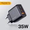 (moedas R$.1) Carregador VOLTME 35W PD USB C GaN lll - Write - Black - 1