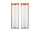 [R$30 MOEDAS] Kit 2 Potes Vidro 2 litros com Tampa de Bambu Hermética - 1