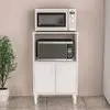 Armário para Micro-ondas Politorno Facility com 2 Portas e 1 Prateleira - 58cm de largura - Branco - 1
