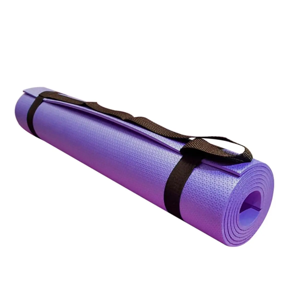 Tapete de Yoga em EVA com Alça de Transporte 170x60 cm Preto Ideal para Exercícios e Meditação