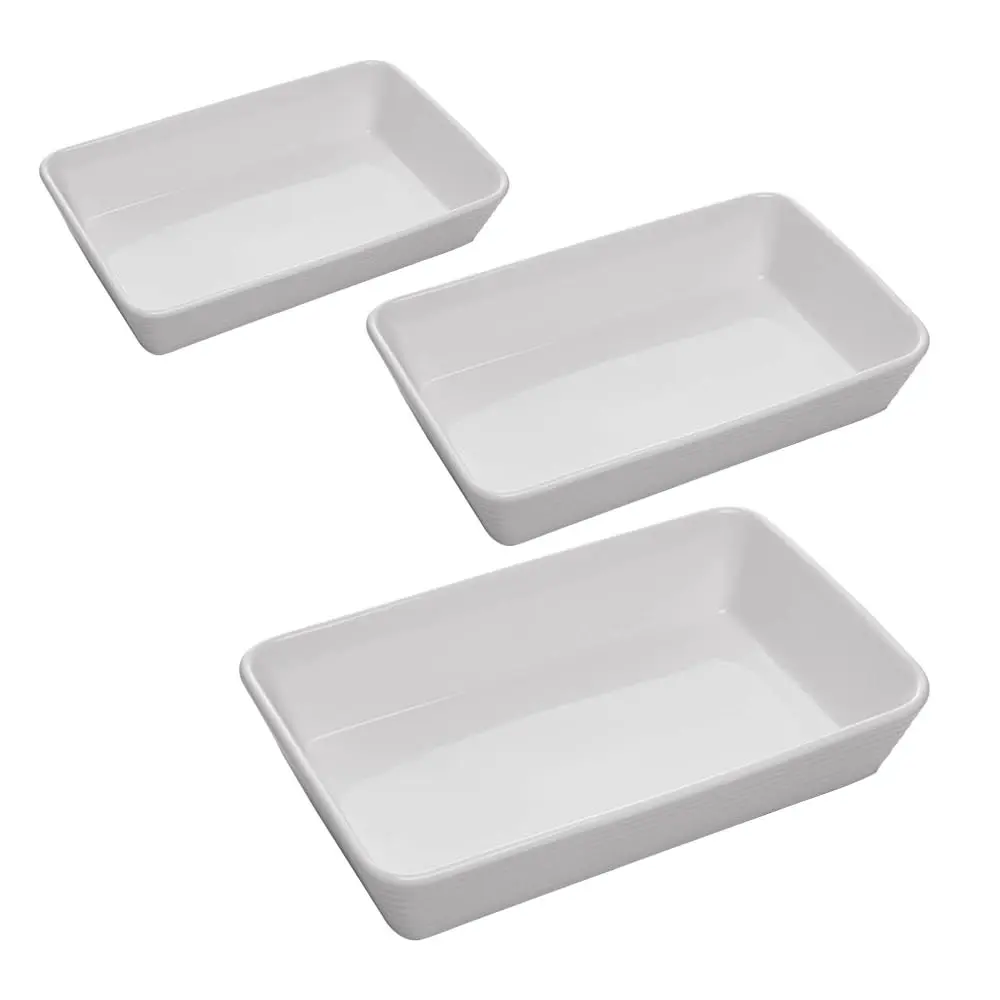 LYOR - Conjunto 3 Refratários Línea Branco Porcelana
