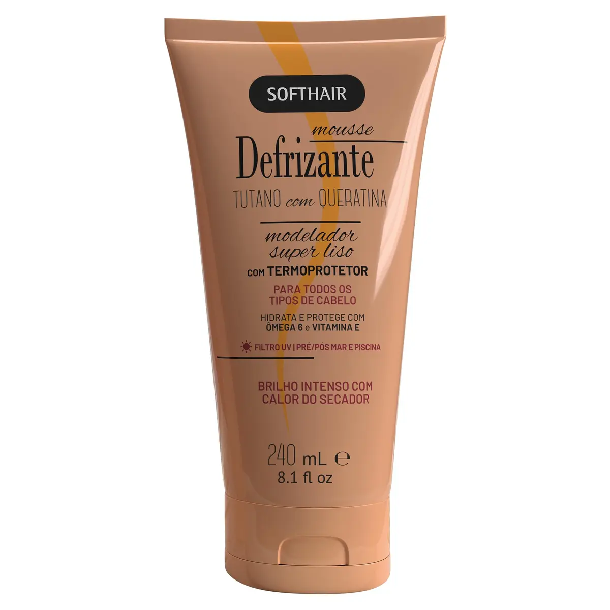 Defrizante Tutano com Queratina Softhair - 240ml, Soft Hair, 240 Ml