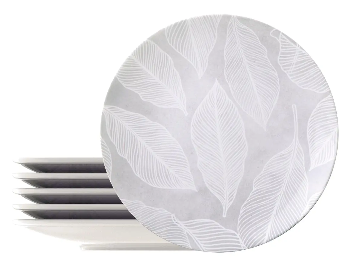 Kit Prato Sobremesa Tramontina Arbo em Porcelana Decorada 19 cm 6 Peças