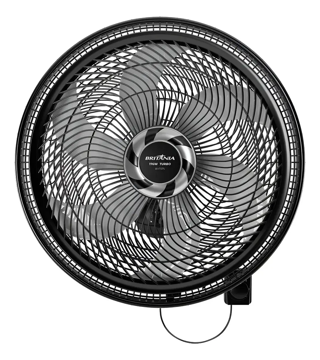 Ventilador Britânia De Parede 6 Pás Preto 47 Cm Bvt575 47 Cm 60 Preto Plástico 6