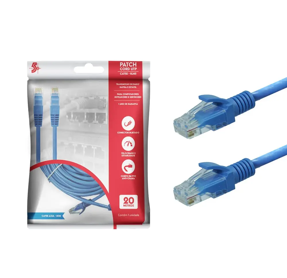 5+ 018-1065 Cabo Patch Info Cat.5E FTP, Azul, 20 m