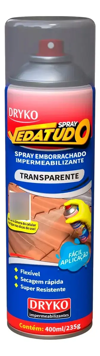 Spray Vedatudo Vazamentos De Agua Reparo Telha Laje Calha Transparente 400ml thumbnail 5