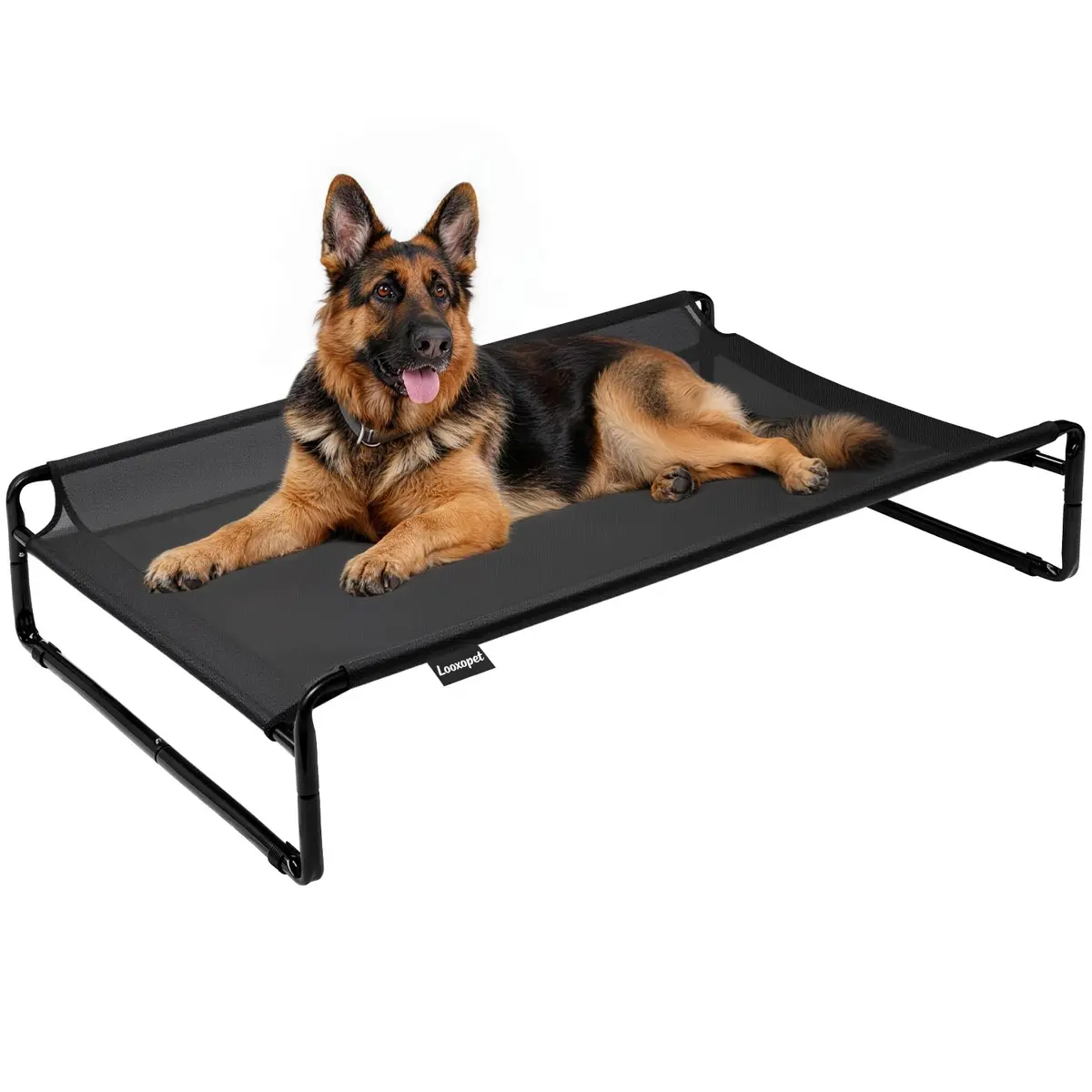 Cama Suspensa para Cachorros 124x82cm, Cama Pet Elevada Grande | Respirável Textilene,Estrutura Reforçada,Fácil de Limpar,Fácil de Montar, Base Antiderrapante
