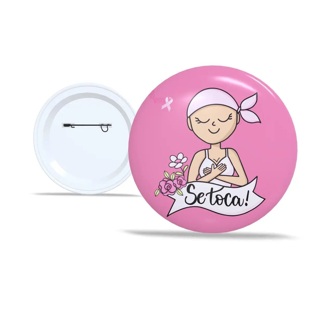 Kit Com10 Botton 5,8cm Outubro Rosa – Luta Contra o Câncer de Mama (Mod.5)