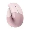 Mouse Sem Fio Logitech Lift Vertical com Design Ergonômico para Redução de Tensão Muscular, Cliques Silenciosos, Conexão Bluetooth ou USB LogiS - Rosa - 1