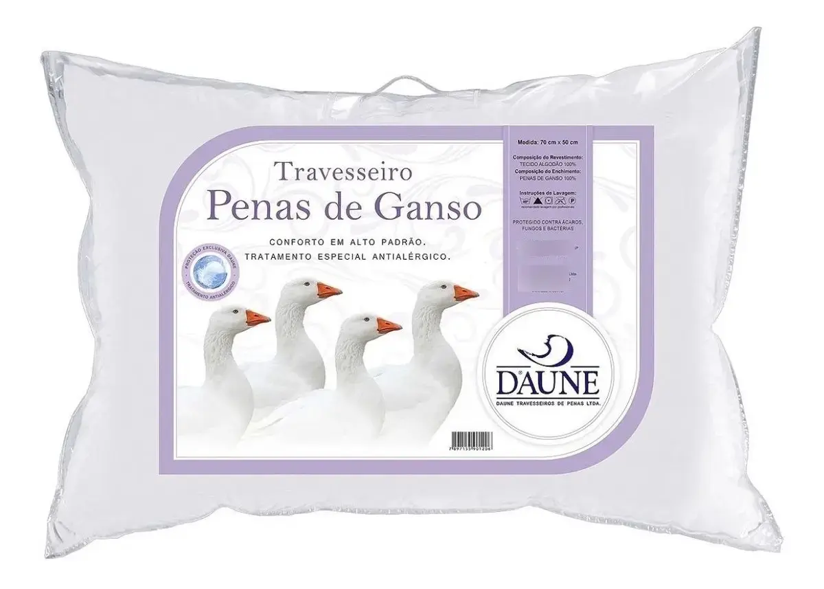 Travesseiros Daune 100% Pena De Ganso 50x70cm - 1