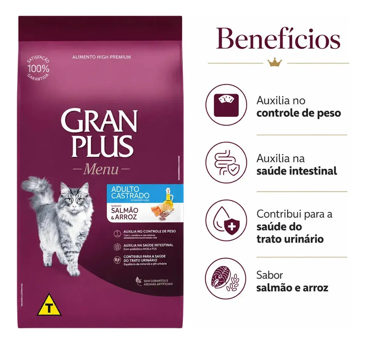 Gran Plus Menu Castrados Para Gato Adulto Sabor Salmão Y Arroz De 10.1 Kg thumbnail 6