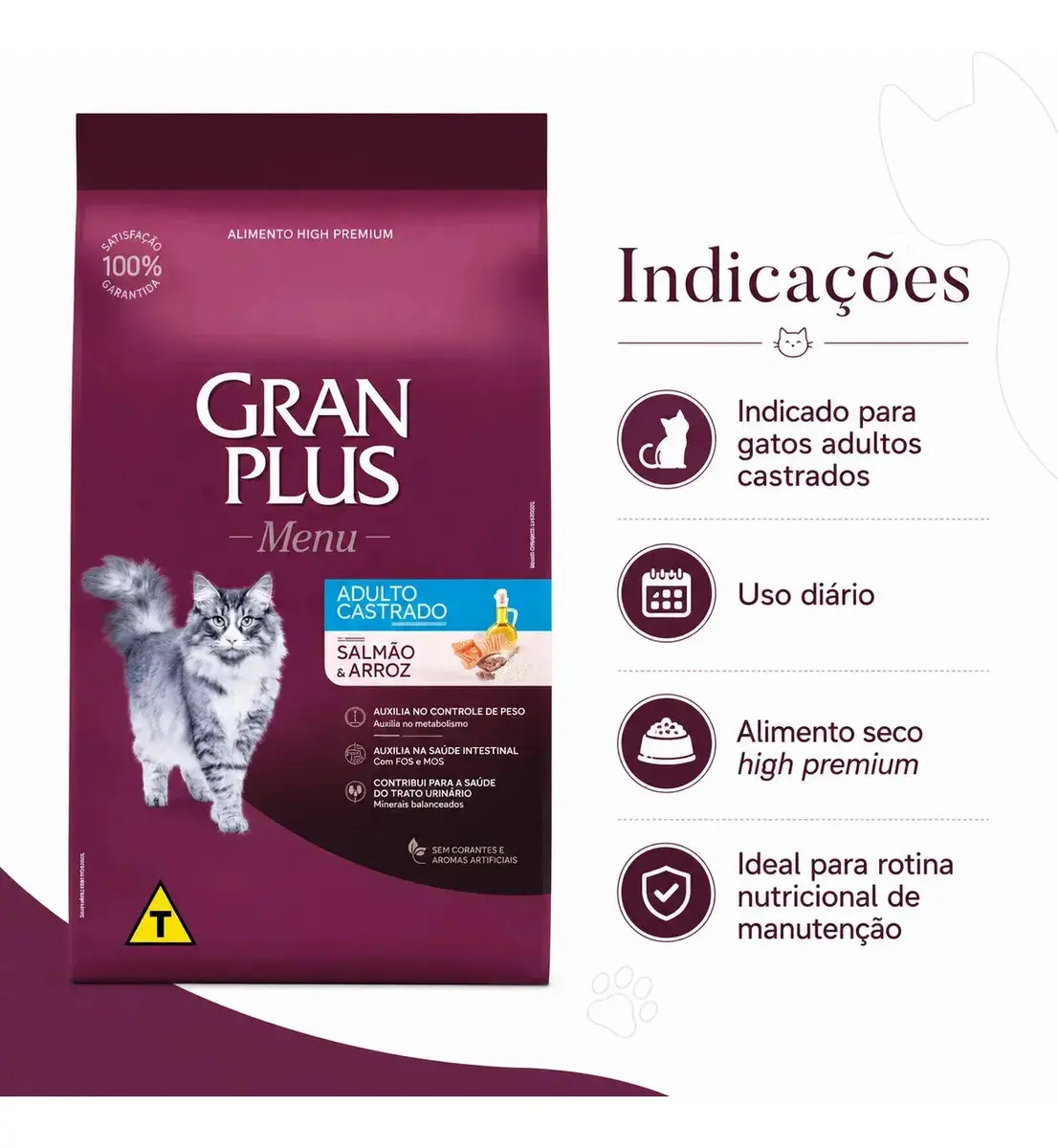 Gran Plus Menu Castrados Para Gato Adulto Sabor Salmão Y Arroz De 10.1 Kg thumbnail 7