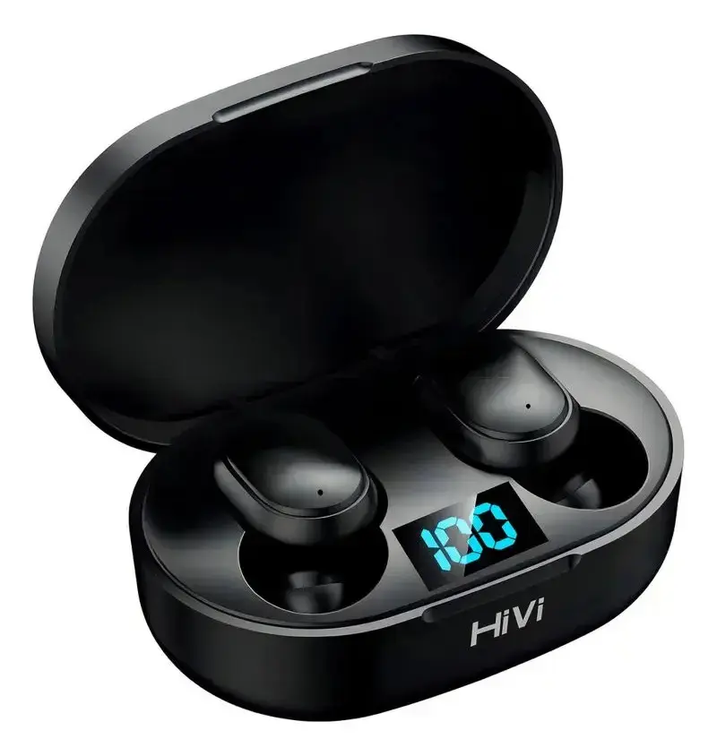 Hivi Fone De Ouvido Bluetooth 5.0 Par Sem Fio Duplo Cor Preto