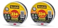 (R$21 cada) Fita Isolante 3M 33+ 20m Kit com 2 Peças Preto - 1
