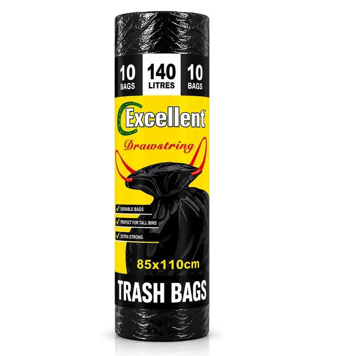 Saco de Lixo Reforçado com Cordão Multiuso 20L 30L 50L 70L 100L 120L 140L (140L - 10 UNIDADES)