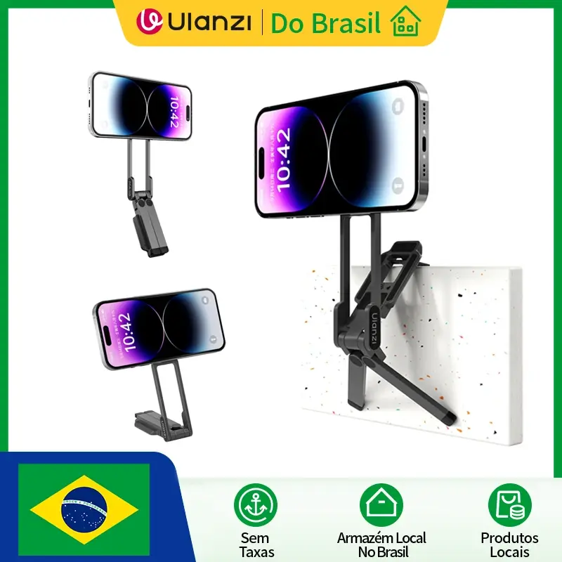 Ulanzi MA38 MagLock Suporte para telefone Tripé dobrável para telefone de mesa com 180 °   Rotação Arca-Suíço para Iphone 17 16 15 Vlog Live
