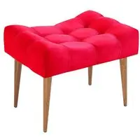 Banco | Banqueta Keka Pé Palito Suede Vermelho