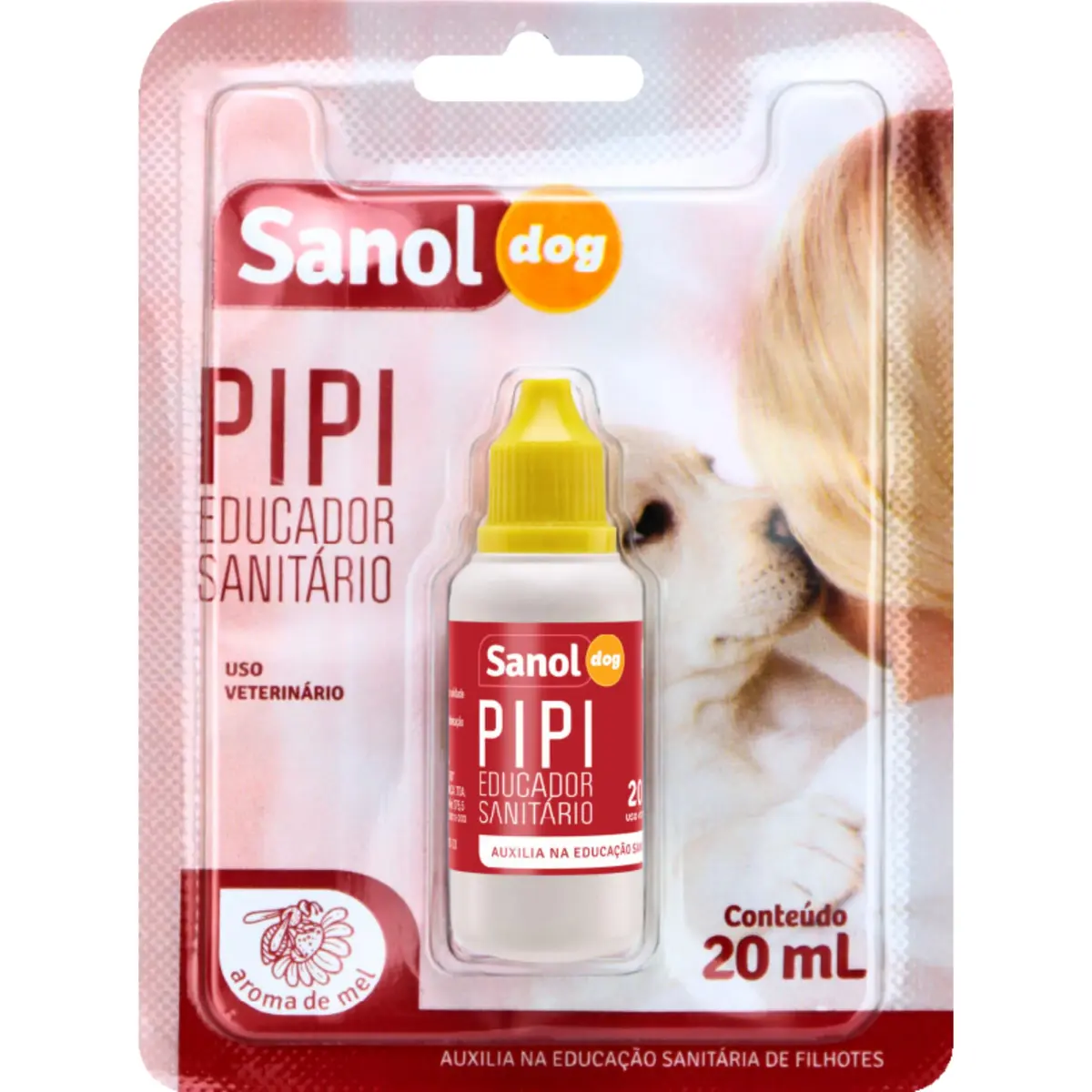 Educador sanitário para cães, Sanol Dog, Pipi, 20ml | Atrativo que ajuda a ensinar o local certo das necessidades, frasco conta-gotas de aplicação precisa