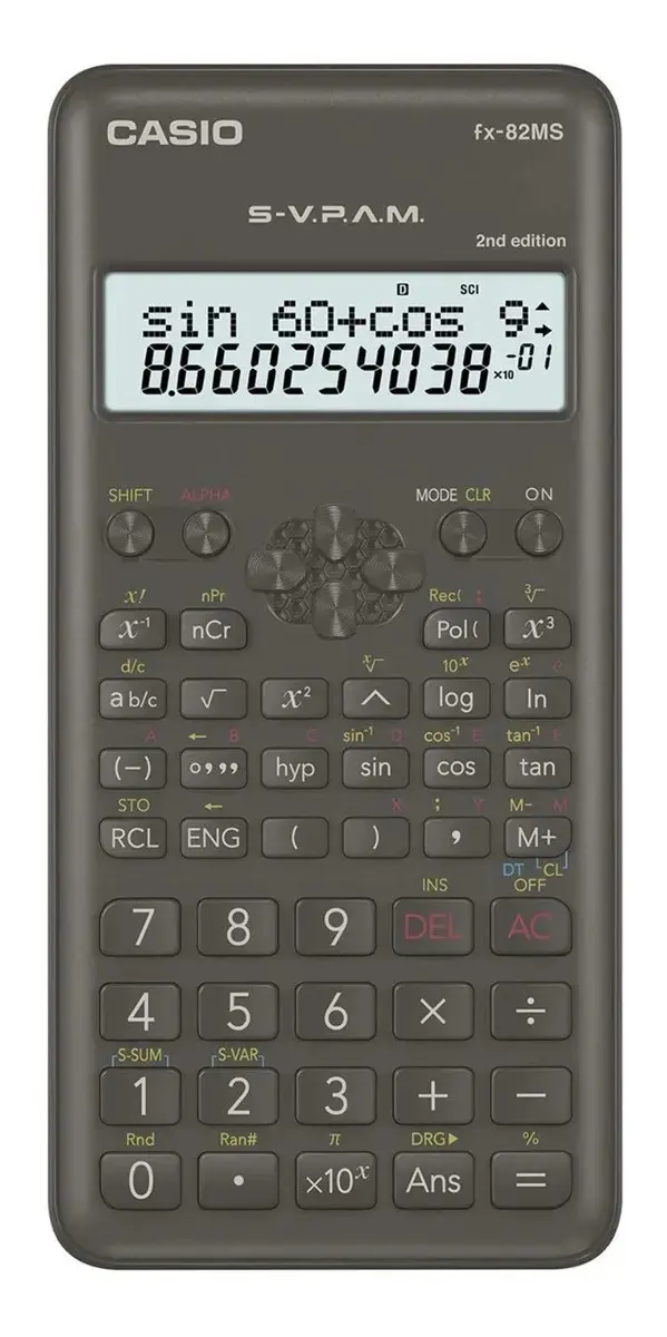 Calculadora Preta Científica 240 Funções Fx-82ms Casio