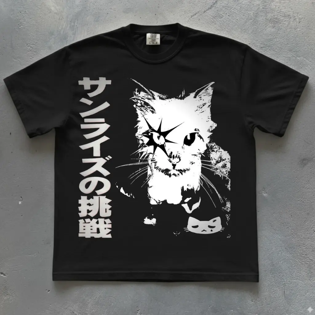 Camiseta Gato Japones Pirata Regular e Plus size - 1