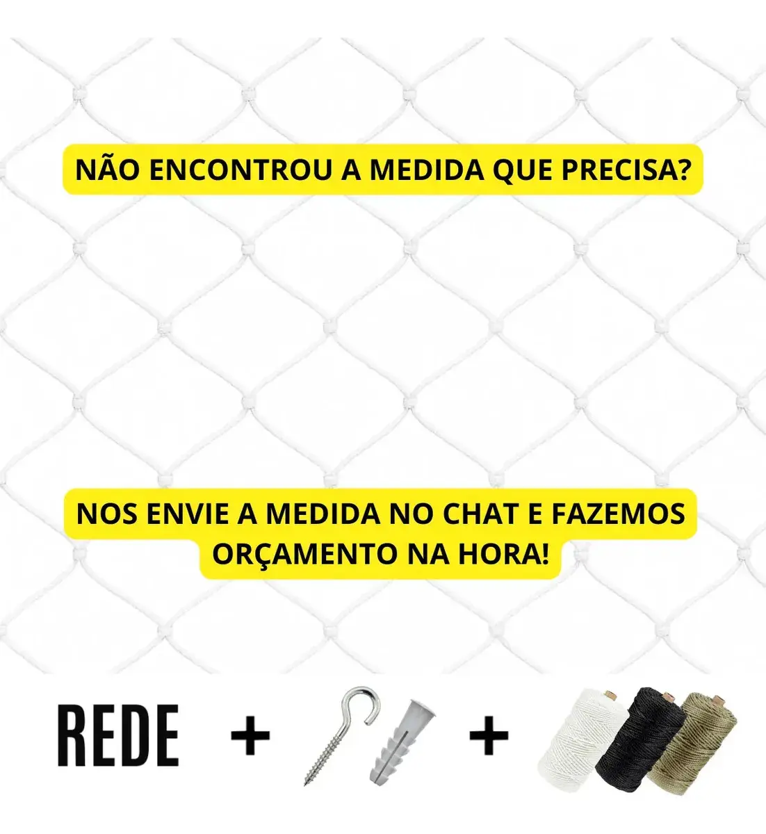Kit 1,20x1,30 Completo Rede Tela De Proteção Para Janelas Cor Branca thumbnail 2