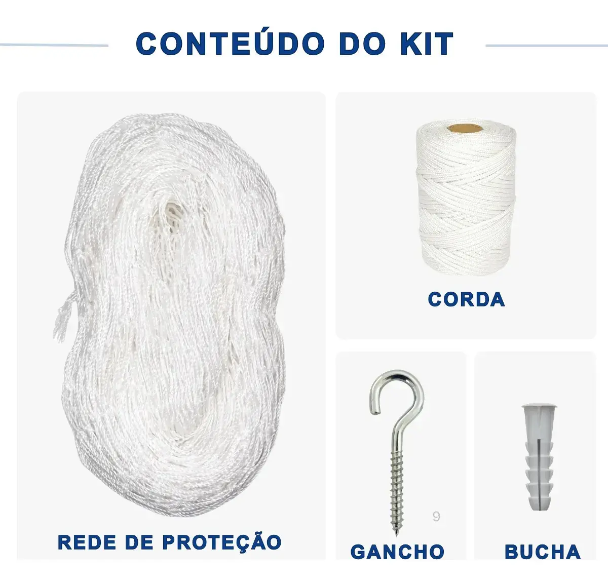 Kit 1,20x1,30 Completo Rede Tela De Proteção Para Janelas Cor Branca thumbnail 3