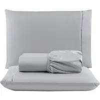 Jogo Cama Lençol Casa Scarpa Unique King Micro Percal 400 Fios Ponto Palito 3 Peças - Cinza - 1