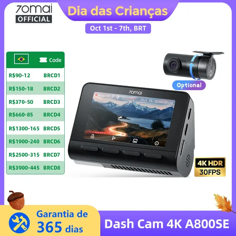 70mai 4k traço cam a800se versão atualizada de 70mai a800s controle de voz supercapatior gps adas carro dvr 70mai a800se uhd wifi 6