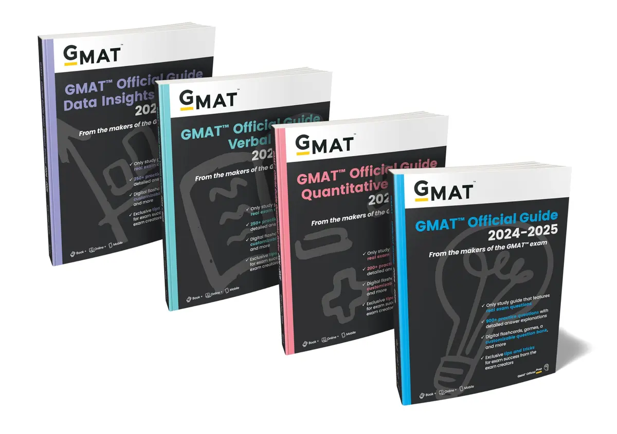 GMAT Official Guide 2024-2025 Bundle: Books + Online Question Bank: Official Guide / Quantitative Review / Data Insights Review / Verbal Review; Has ... Explanations; Digital Flashcards, Games - 1