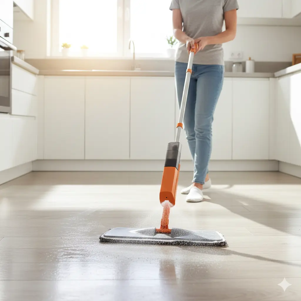 Mop Spray Fit Esfregao Para Limpeza da Casa Com Gatilho e Reservatorio Dispenser Para Agua Desinfetante - 1