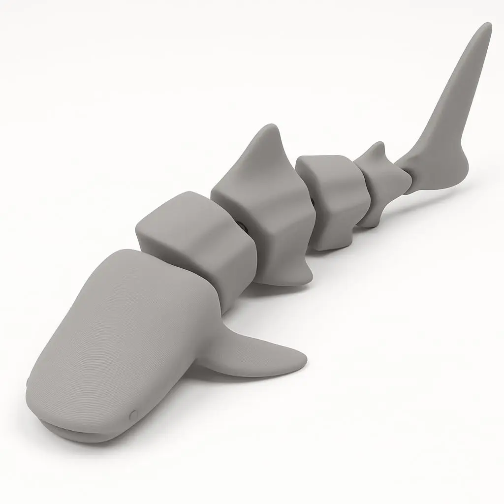 Tubarao Martelo, Shark Branco, Carpinteiro, Baleia, Golfinho, Articulado Fidget Sensorial 3D, Toy Art, Figuras Aquáticas Colecionáveis, Brinquedo Educativo Antiestresse, (Tubarão Baleia)