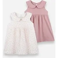 kit de 2 vestidos infantil de algodão floral colorido