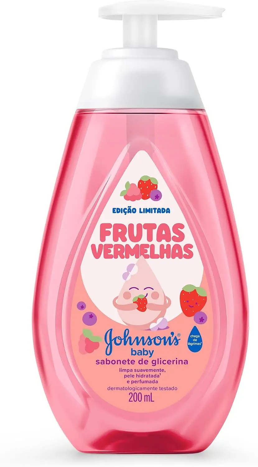 Sabonete Líquido Johnson's Baby, Frutas Vermelhas, Edição Limitada, 200ml - 1