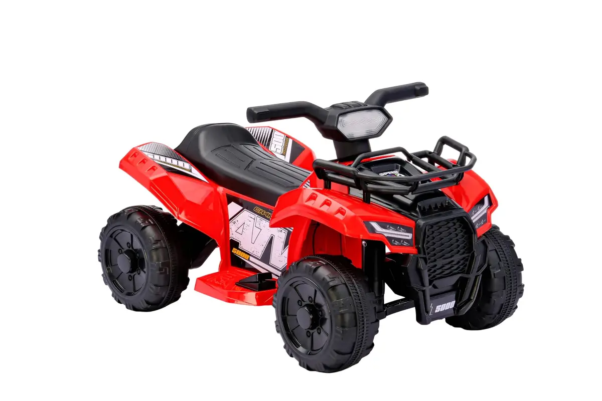 Bang Toys - Quadriciclo Elétrico Infantil Astro 6V - com Luzes de LED, Sons, Entrada USB/MP3, Acelerador no Pedal - Suporta até 30kg - Cor Vermelho