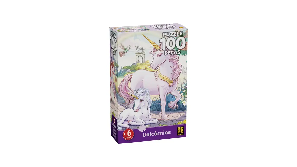 Quebra-Cabeça 100 Peças Unicórnios - A partir de 6 anos Grow