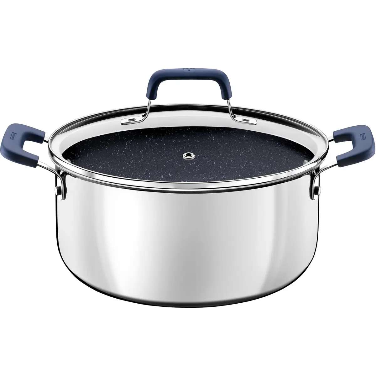 Caçarola Tramontina Romagna em Aço inox e Alumínio com Revestimento Interno Cerâmico Black Stone 20 Cm 3,2 L - 1