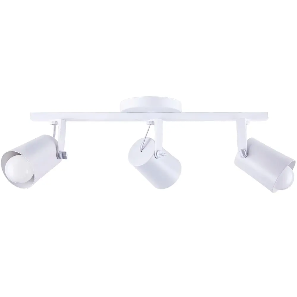 Spot Sobrepor Luminária Teto Direcionável Fokus Trilho 03 Lâmpadas E27 Moderno Bivolt (Branco)