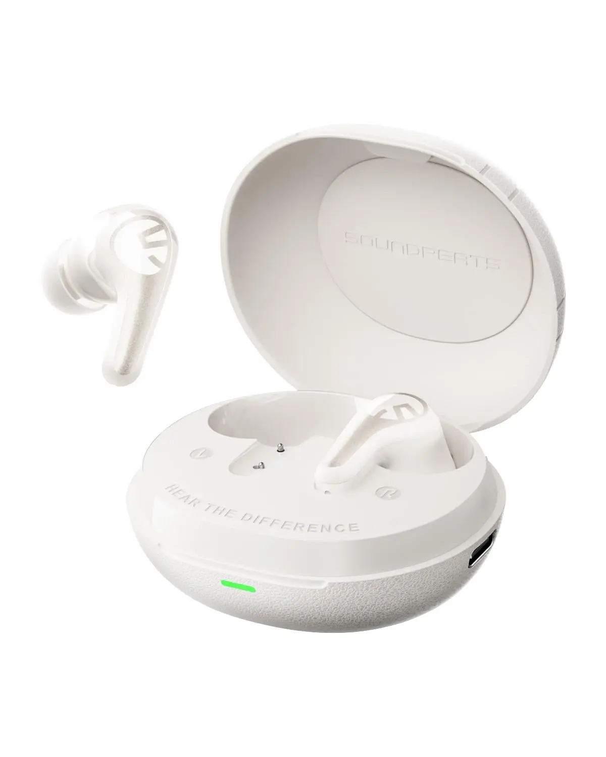 SOUNDPEATS C30, Fone Bluetooth ANC, 52H, LDAC - Bege | Fone híbrido ANC adaptativo 52dB, 6 microfones, áudio Hi-Res, IP54, controle APP, cor Bege