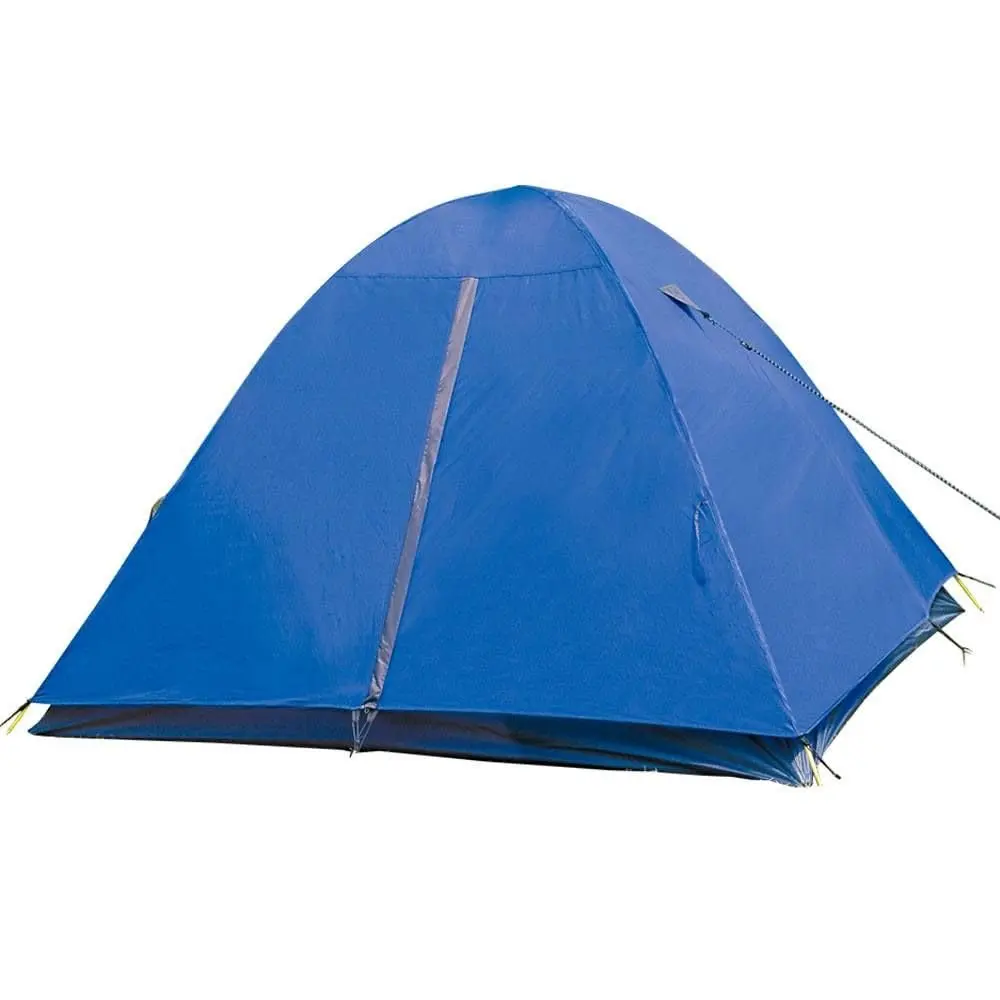 NAUTIKA, Barraca portátil para acampamento leve Modelo Fox com capacidade para 2 pessoas. Coluna d’água de 1.800mm. Modelo Iglu com sobreteto parcial. Azul e cinza - 1